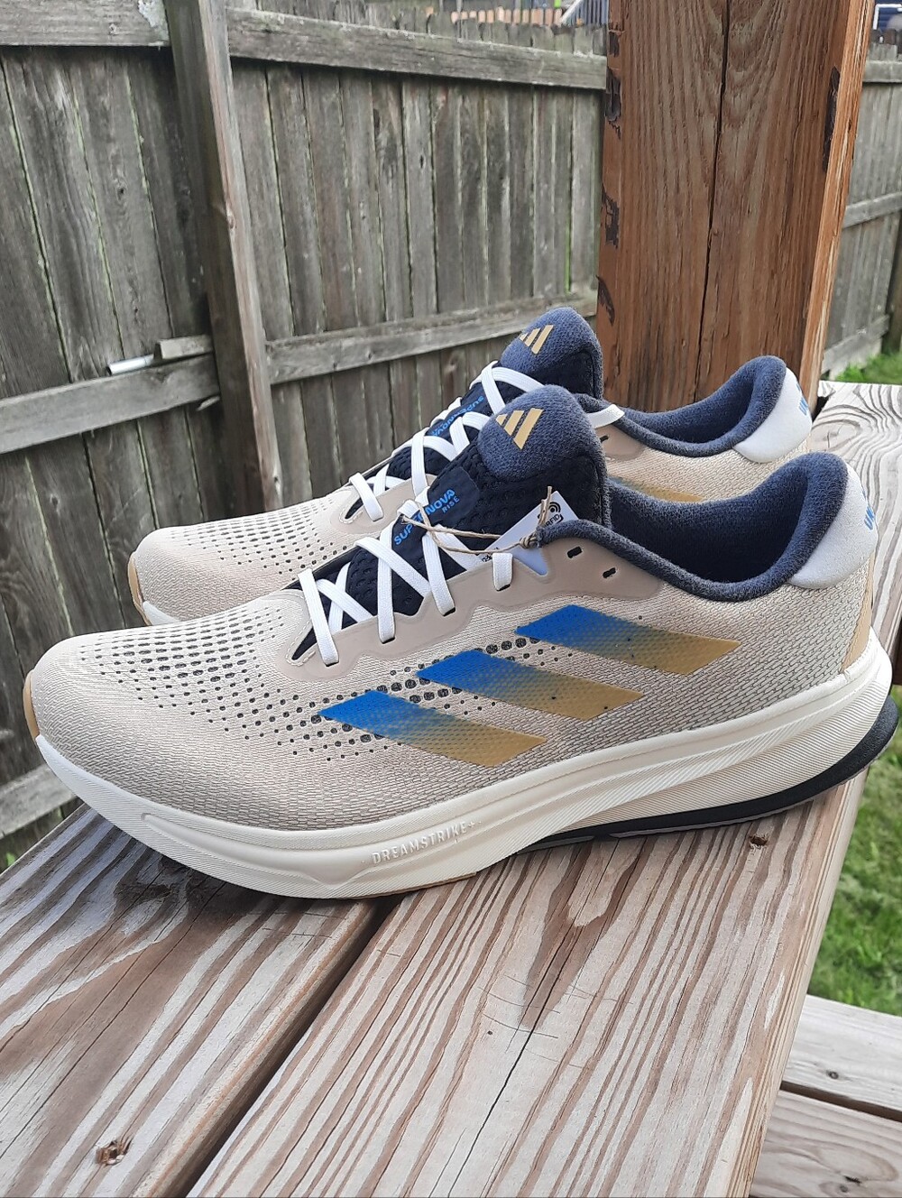 Adidas Supernova Rise Sand & Blue Burst Running Shoes Size 12.5 NWT